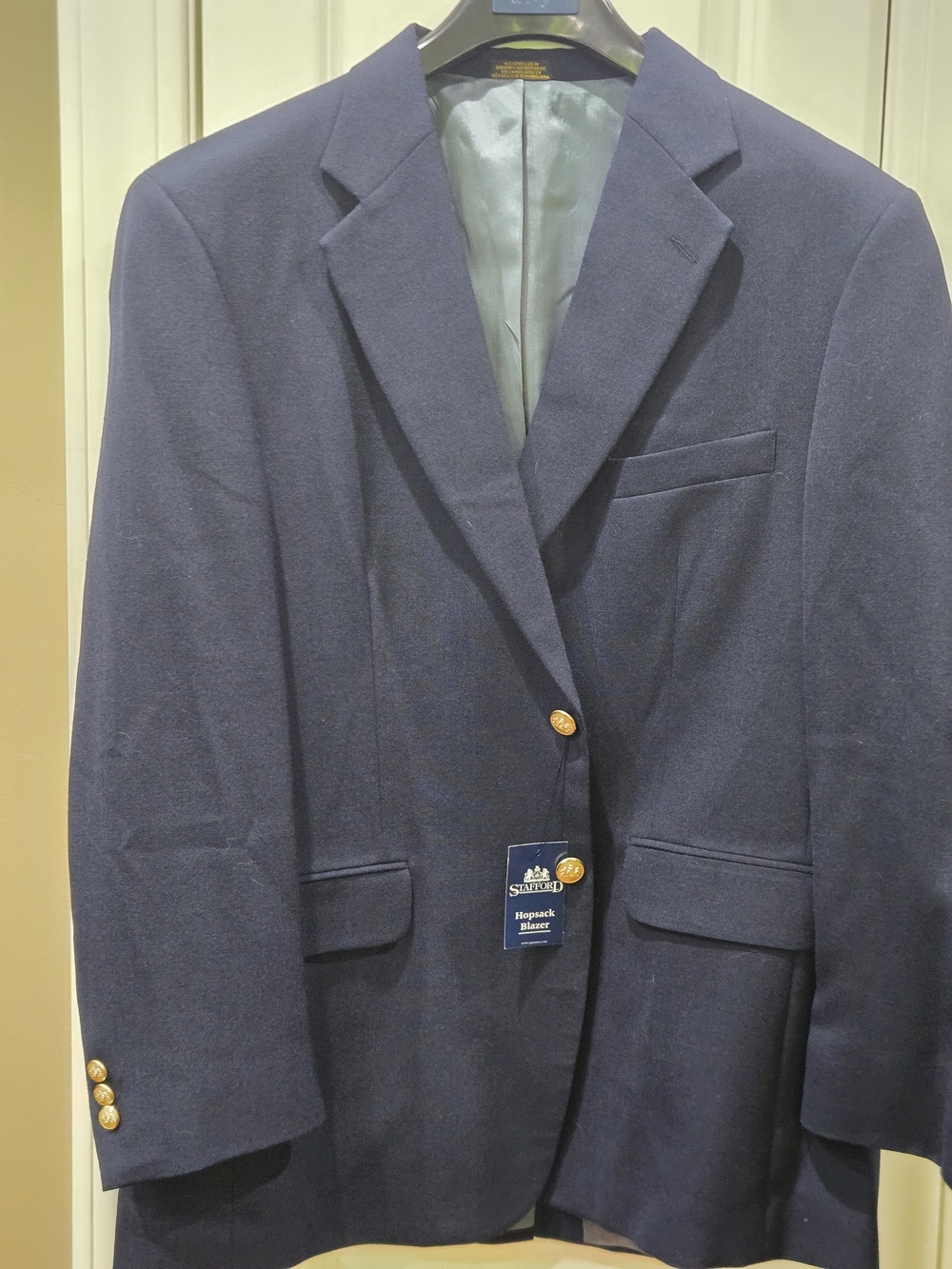 Stafford Navy Blazer with Gold Buttons